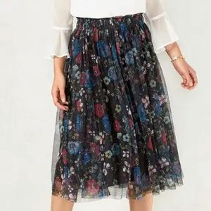 LC Lauren Conrad Snow White Floral Tulle Skirt